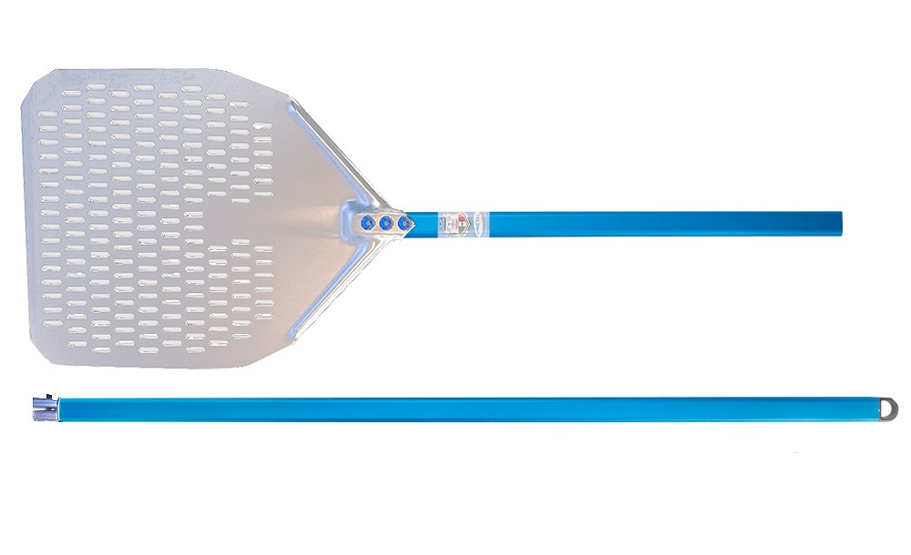 ALUMINIUM PERFORATED PIZZA PEEL 33X33CM - DETACHABLE HANDLE