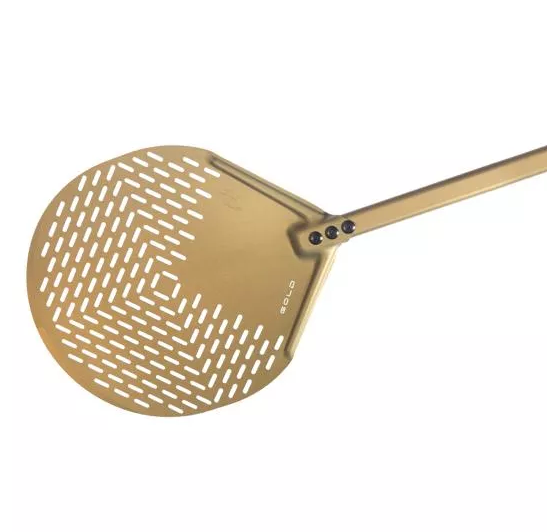 GHA ALUMINUM ROUND PERFORATED PIZZA PEEL 36CM