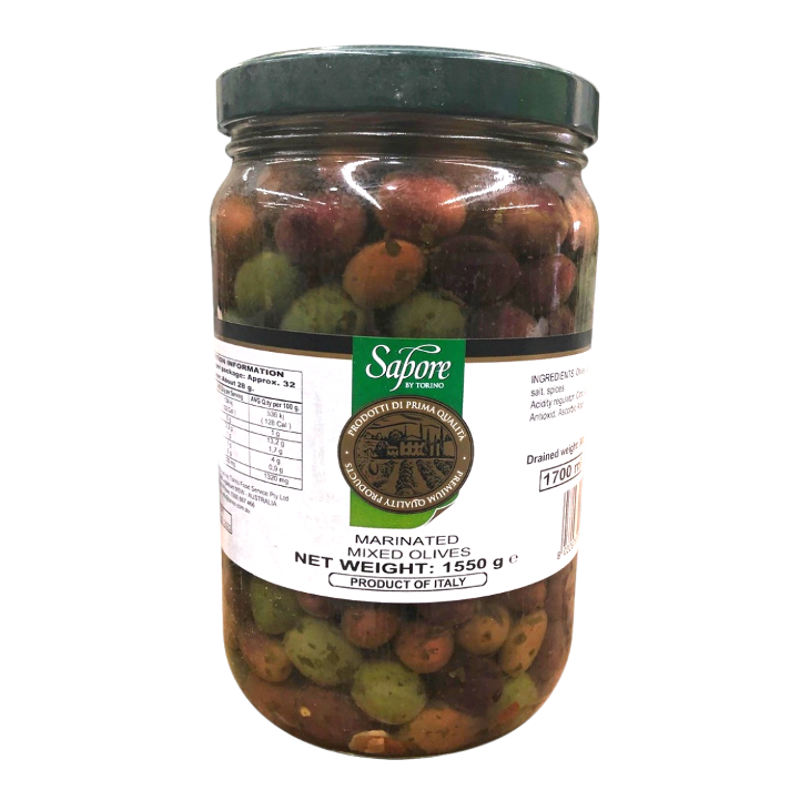 ITALIAN MIXED WHOLE OLIVES 1550G