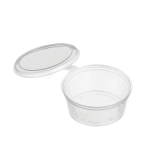 [TP2OZ] 2OZ PLASTIC PORTION CUPS WITH HINGED LID X 50