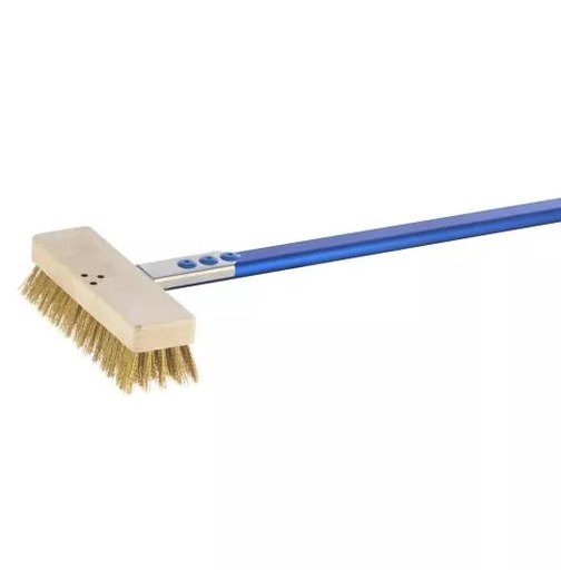 [GI-AC-SP3/120] Electric Oven Brush low height head 6m brass bristles - 120cm handle