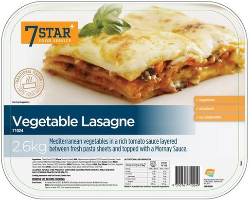 [7STAR_71024] VEGETABLE LASAGNE 2.6KG